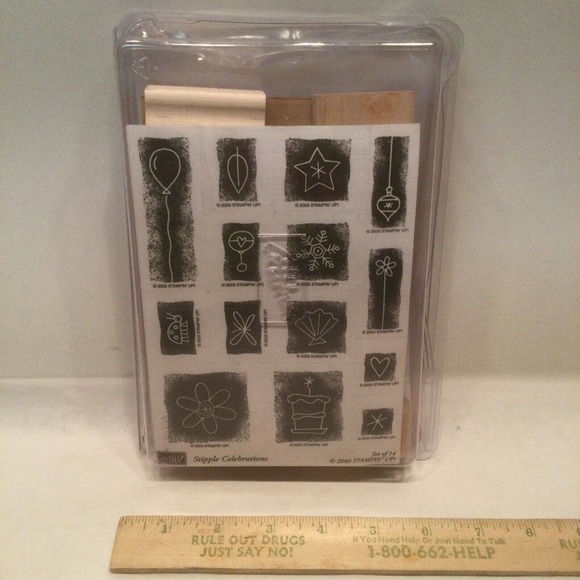 NEW Stampin' Up! Stipple Celebrations Lady Bug Christmas Flowers Heart Balloon - Picture 2 of 4